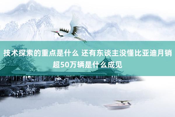 技术探索的重点是什么 还有东谈主没懂比亚迪月销超50万辆是什么成见