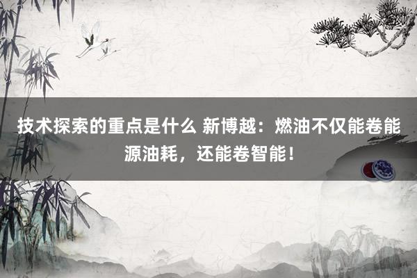 技术探索的重点是什么 新博越：燃油不仅能卷能源油耗，还能卷智能！