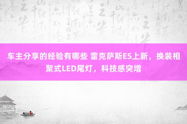 车主分享的经验有哪些 雷克萨斯ES上新，换装相聚式LED尾灯，科技感突增