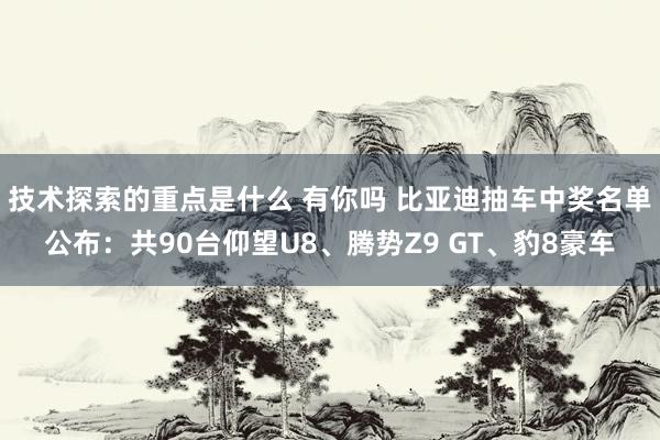 技术探索的重点是什么 有你吗 比亚迪抽车中奖名单公布：共90台仰望U8、腾势Z9 GT、豹8豪车