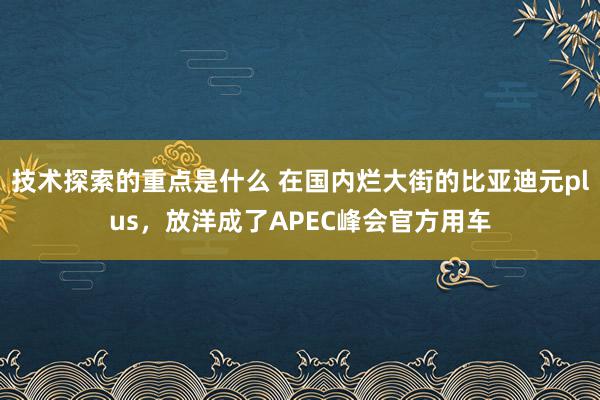 技术探索的重点是什么 在国内烂大街的比亚迪元plus，放洋成了APEC峰会官方用车