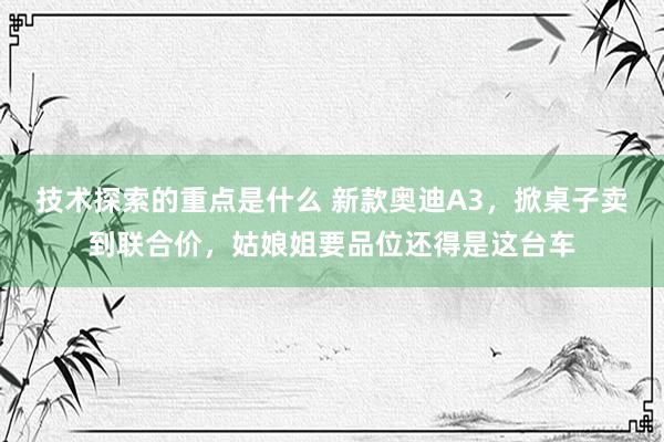 技术探索的重点是什么 新款奥迪A3，掀桌子卖到联合价，姑娘姐要品位还得是这台车