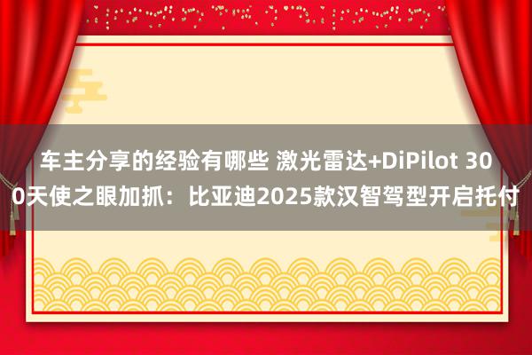 车主分享的经验有哪些 激光雷达+DiPilot 300天使之眼加抓：比亚迪2025款汉智驾型开启托付