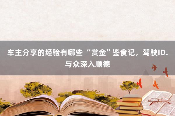 车主分享的经验有哪些 “赏金”鉴食记，驾驶ID.与众深入顺德