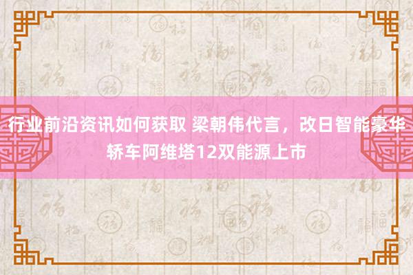 行业前沿资讯如何获取 梁朝伟代言，改日智能豪华轿车阿维塔12双能源上市