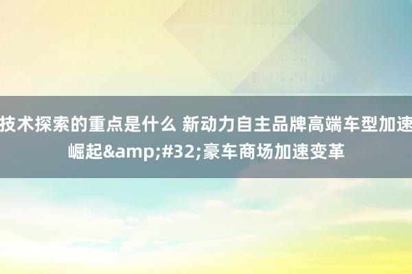 技术探索的重点是什么 新动力自主品牌高端车型加速崛起&#32;豪车商场加速变革