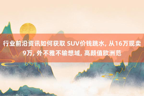 行业前沿资讯如何获取 SUV价钱跳水, 从16万现卖9万, 外不雅不输想域, 高颜值欧洲范