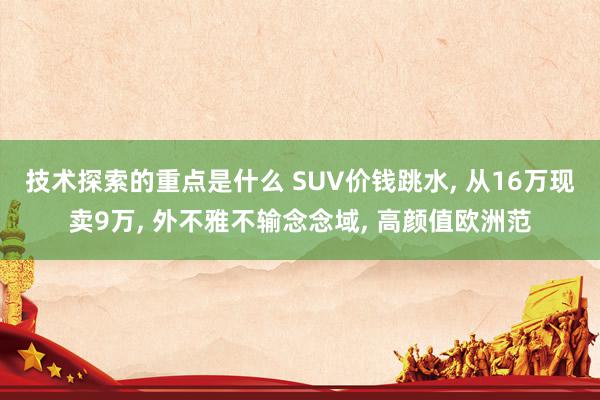 技术探索的重点是什么 SUV价钱跳水, 从16万现卖9万, 外不雅不输念念域, 高颜值欧洲范